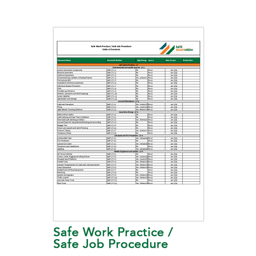 Safe Work Practice / Safe Job Procedure